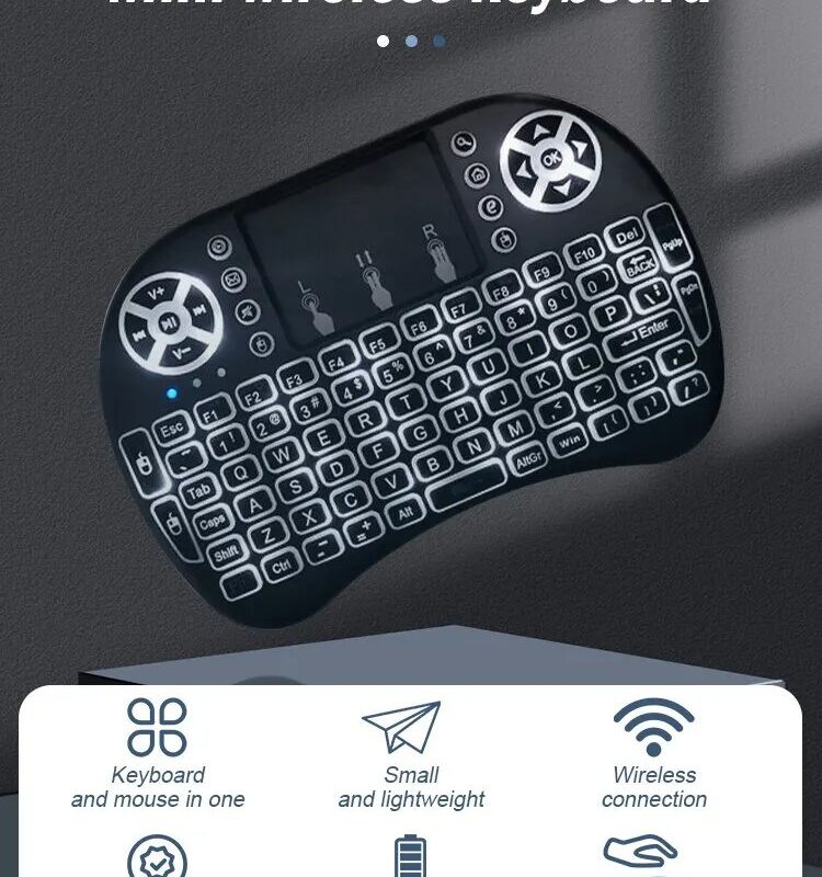 Mini teclado y mouse inalambrico 2.4g versión baterías AA