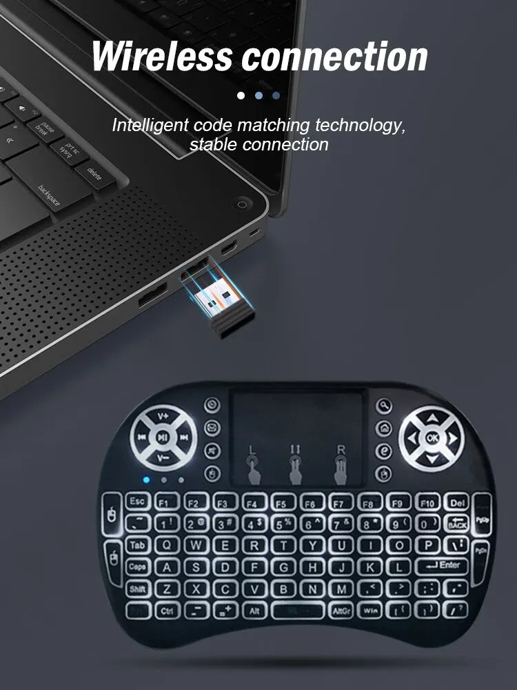 Mini teclado y mouse inalambrico 2.4g versión baterías AA - Imagen 2
